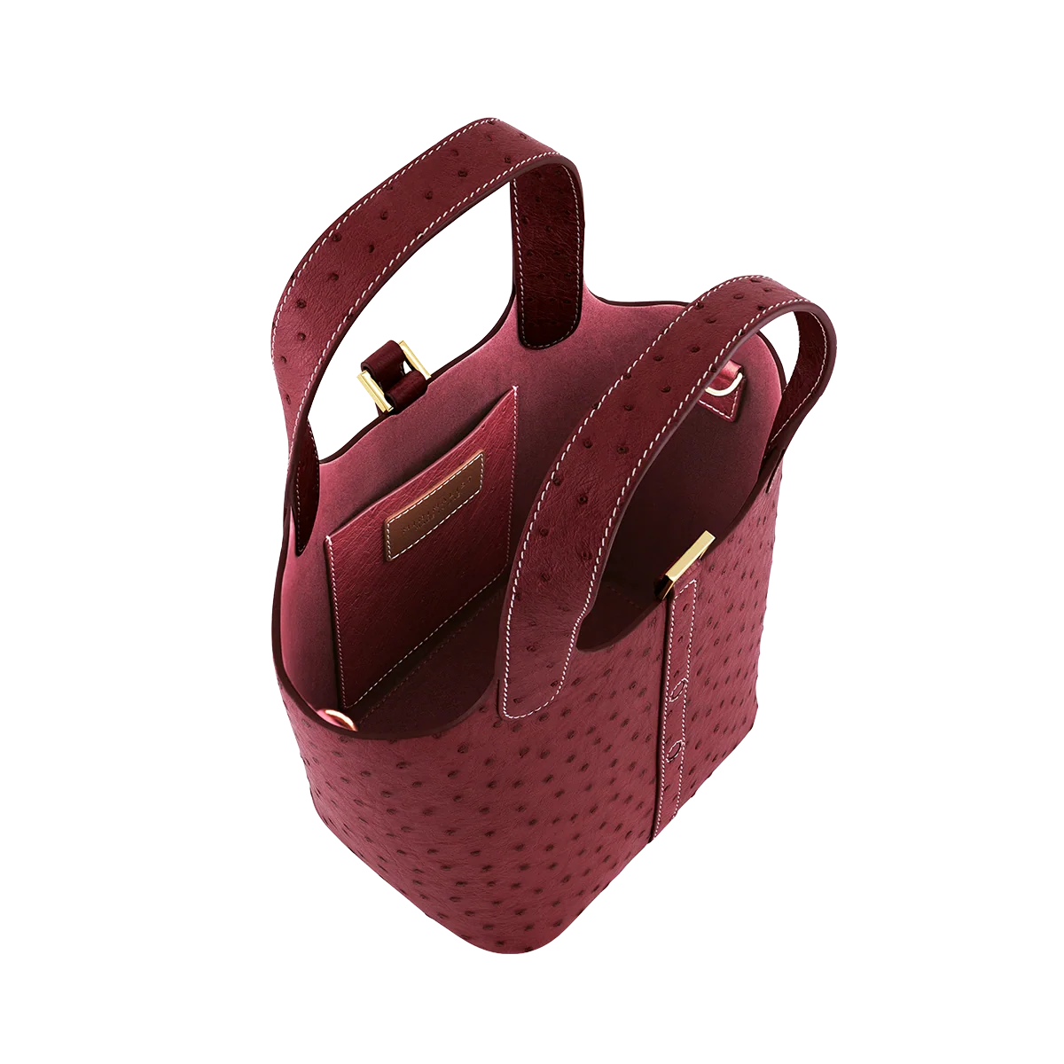 Alyazia Ostrich Leather / Burgundy - Image 3