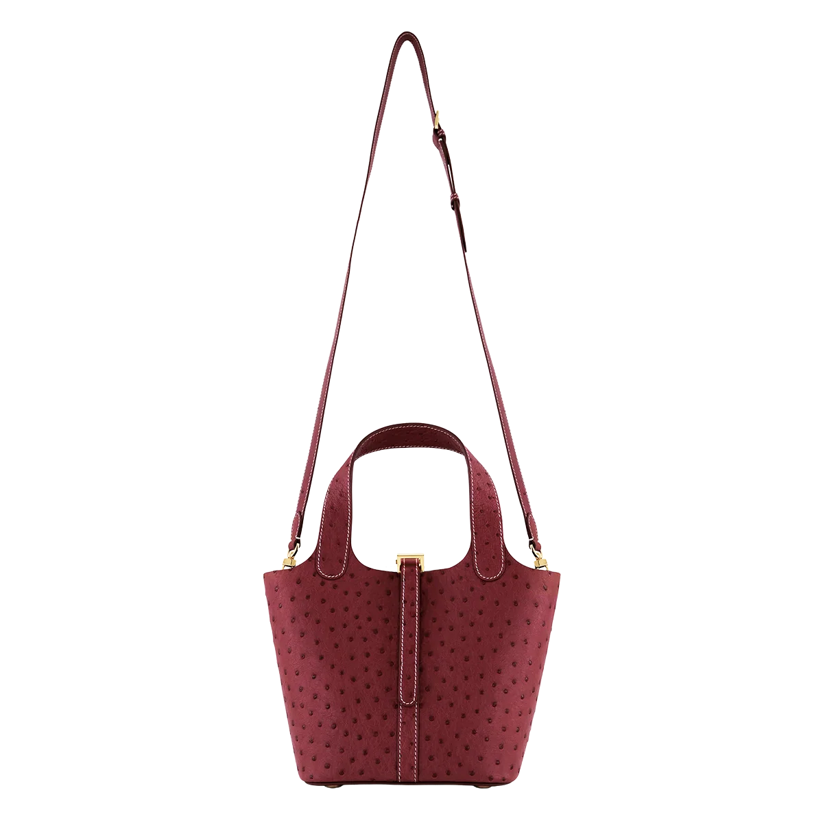 Alyazia Ostrich Leather / Burgundy - Image 4