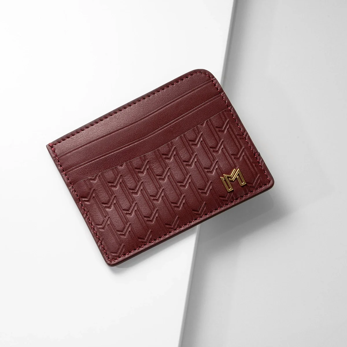 Italian Calfskin Leather Burgundy / Gold - Image 4