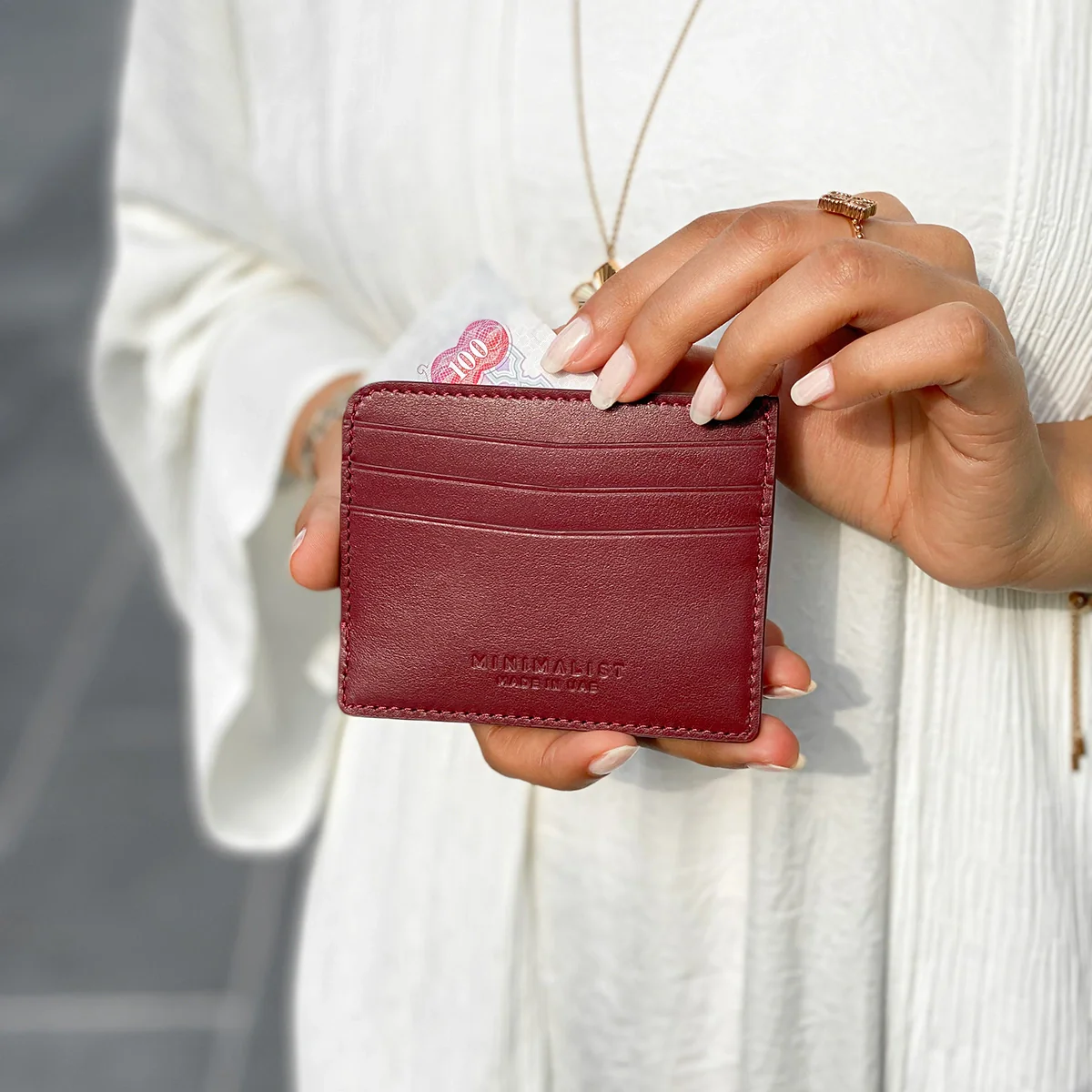 Italian Calfskin Leather Burgundy / Gold - Image 7