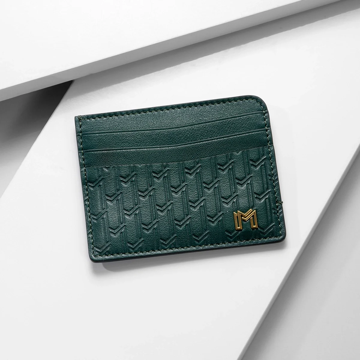 Italian Calfskin Leather Green / Gold - Image 4