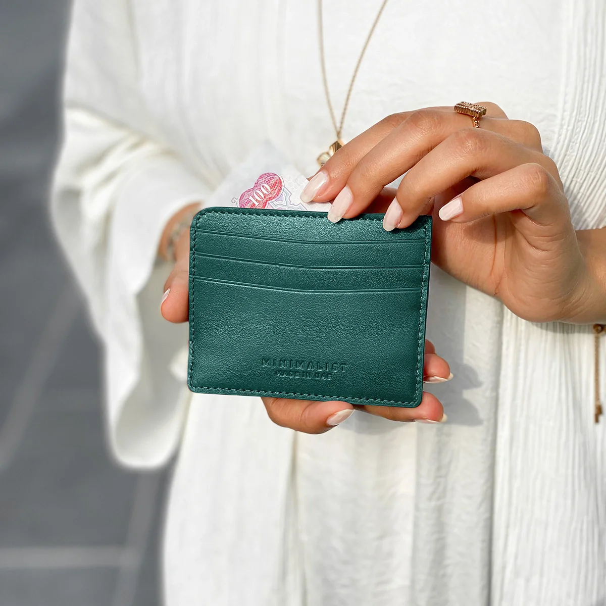 Italian Calfskin Leather Green / Gold - Image 7