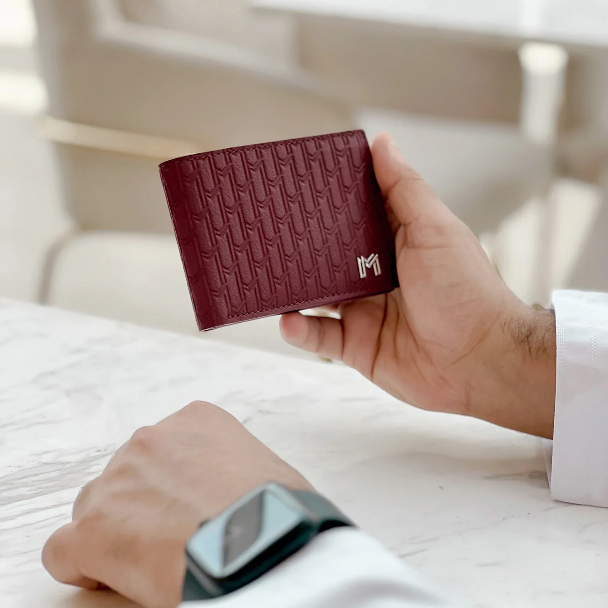 Camel Leather Burgundy / Silver - Image 6