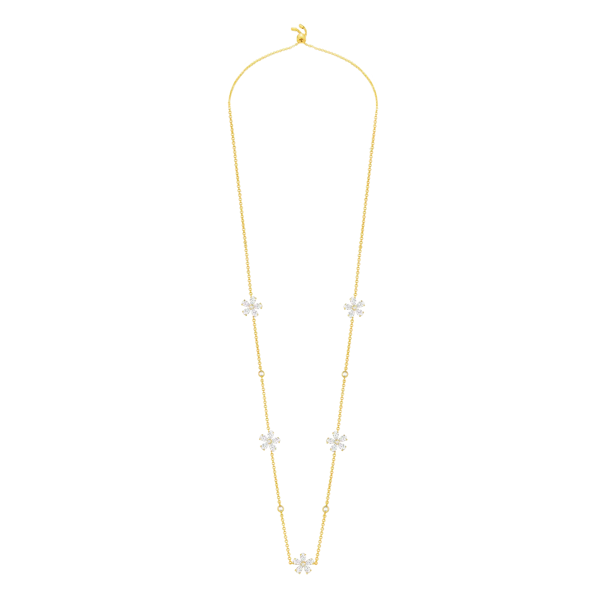 Daisy Flower / Multi Motif Necklace Gold - Image 3