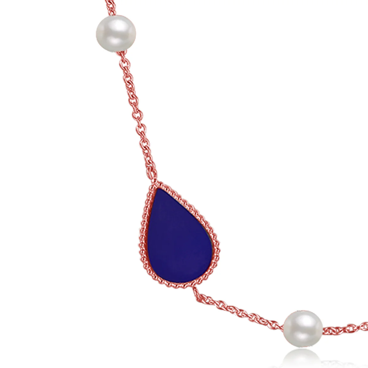 Drop / Necklace Blue Rose Gold - Image 2