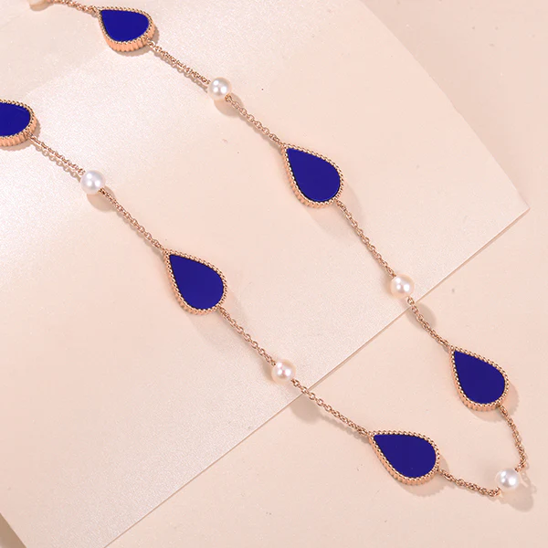 Drop / Necklace Blue Rose Gold - Image 3