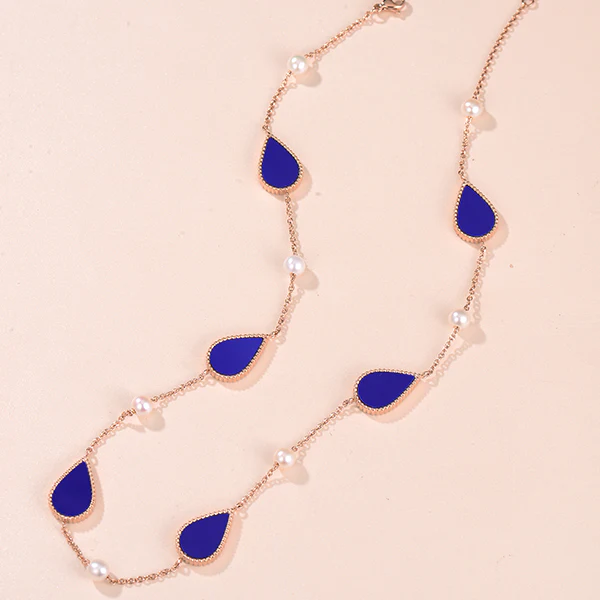 Drop / Necklace Blue Rose Gold - Image 4