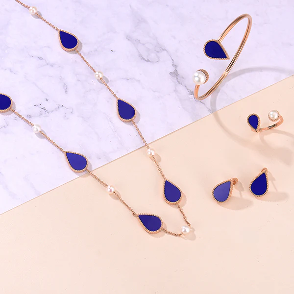 Drop / Necklace Blue Rose Gold - Image 5