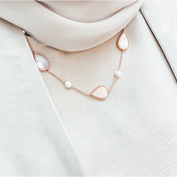 Drop / Necklace Pearl Rose Gold - Image 4