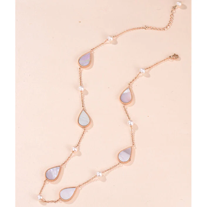 Drop / Necklace Pearl Rose Gold - Image 5
