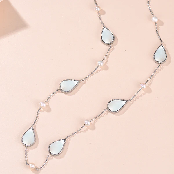 Drop / Necklace Pearl Silver - Image 5