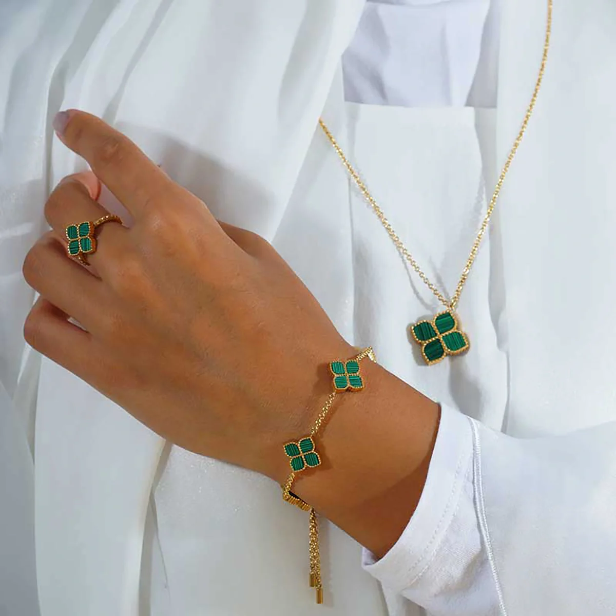 Joory / Bracelet Malachite Gold - Image 6
