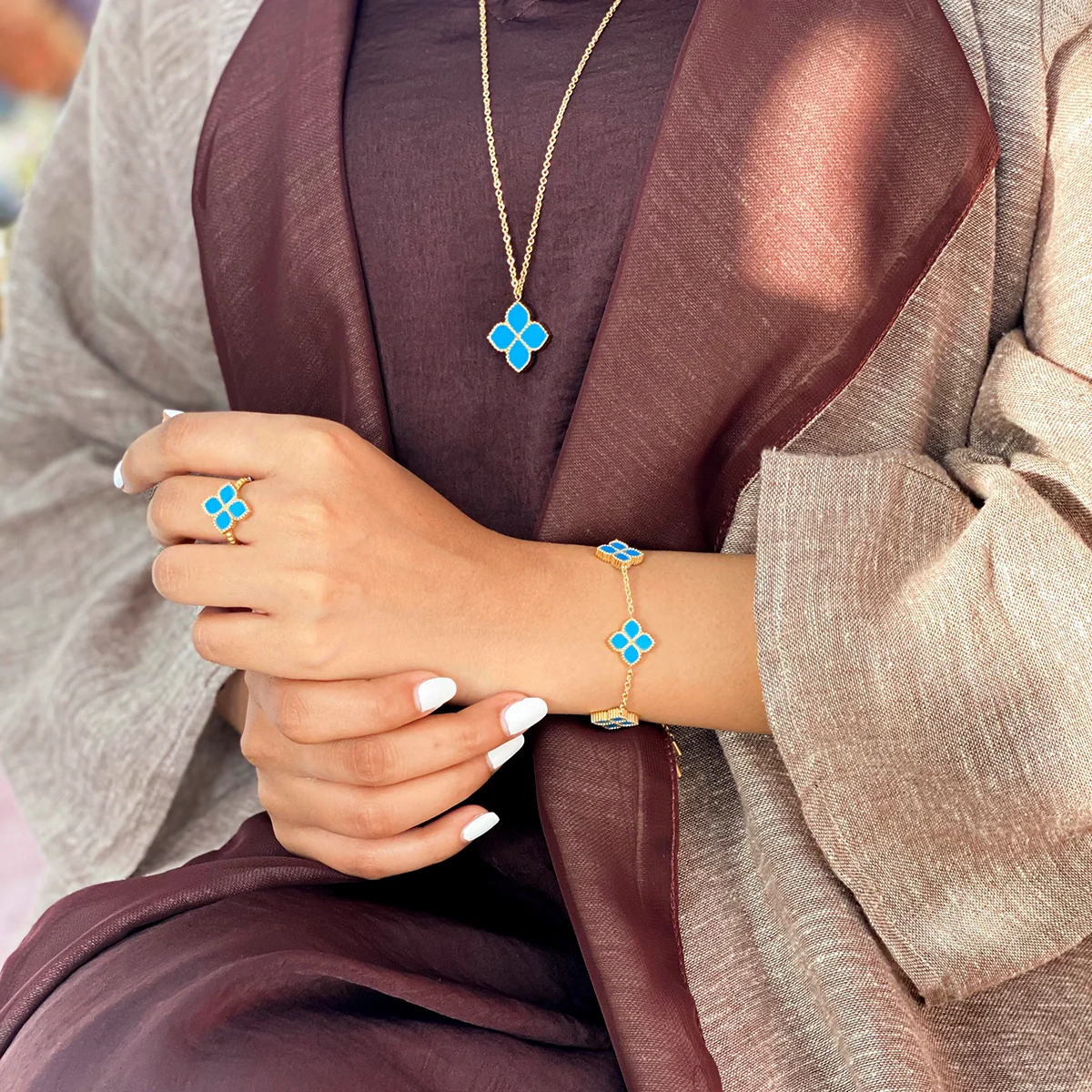 Joory / Bracelet Teal Gold - Image 5
