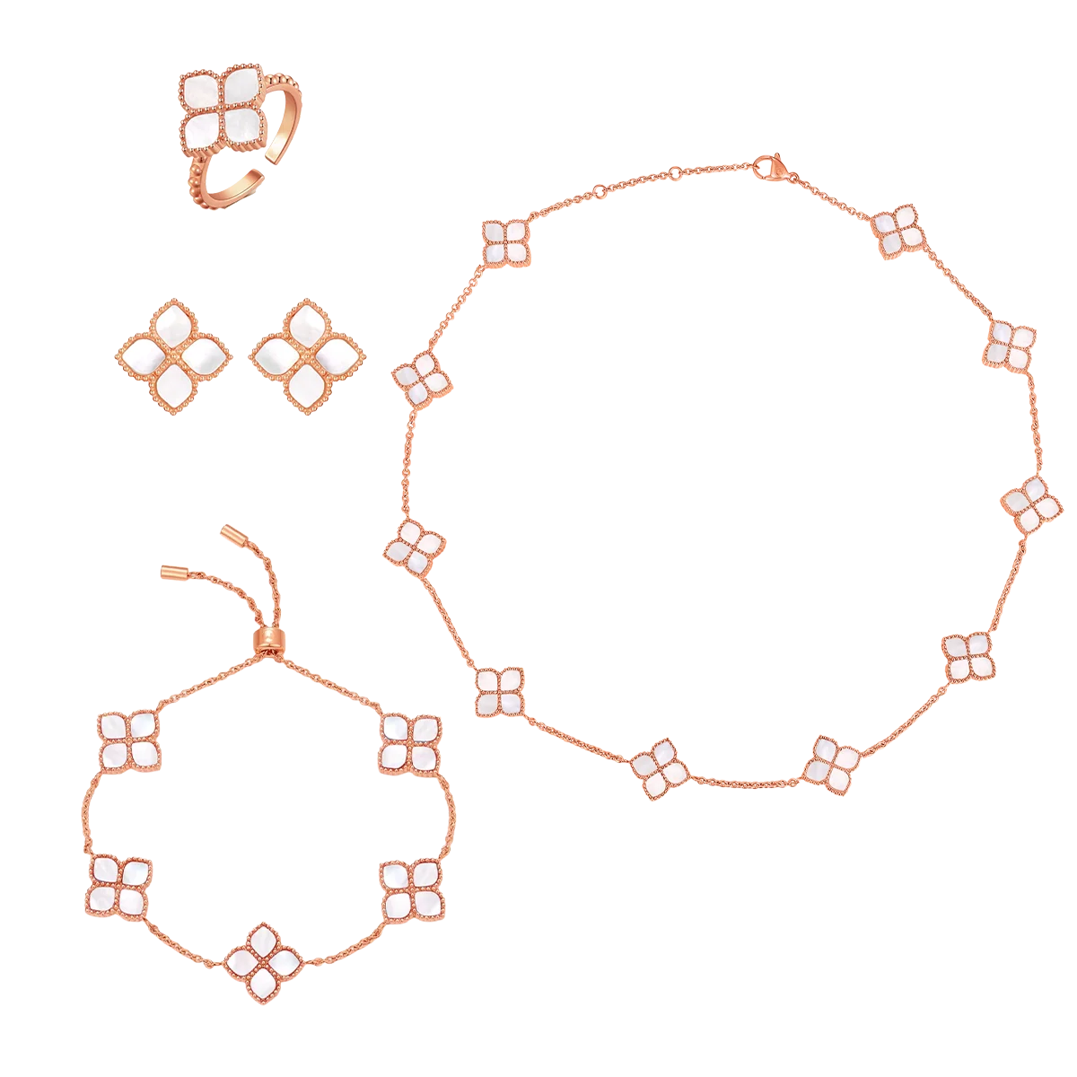 Joory / Choker Pearl Rose Gold Set