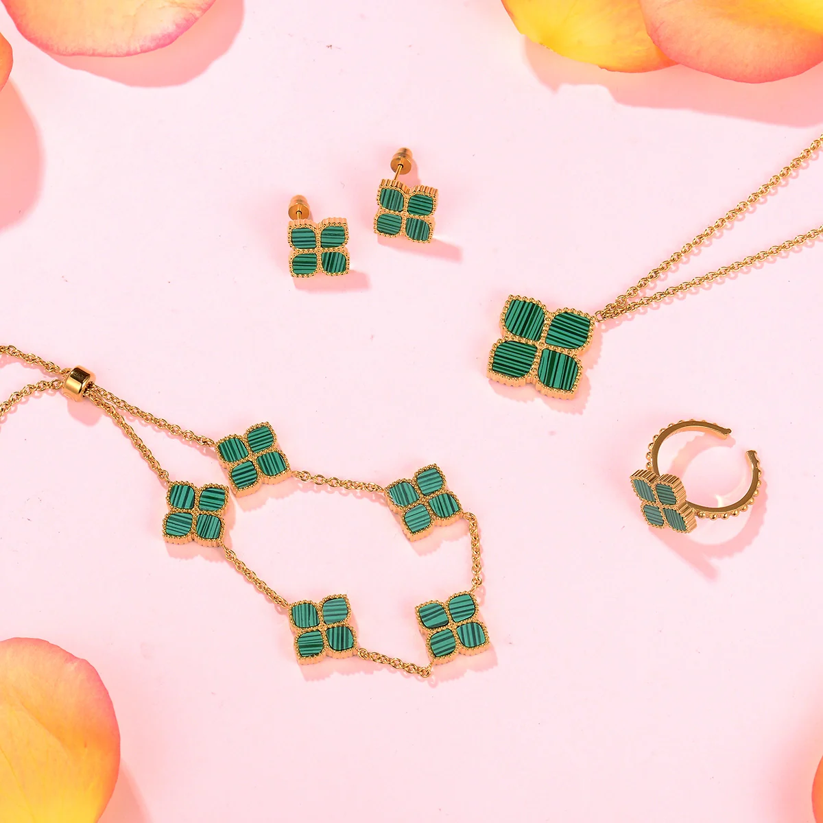 Joory / Necklace Malachite Gold - Image 4