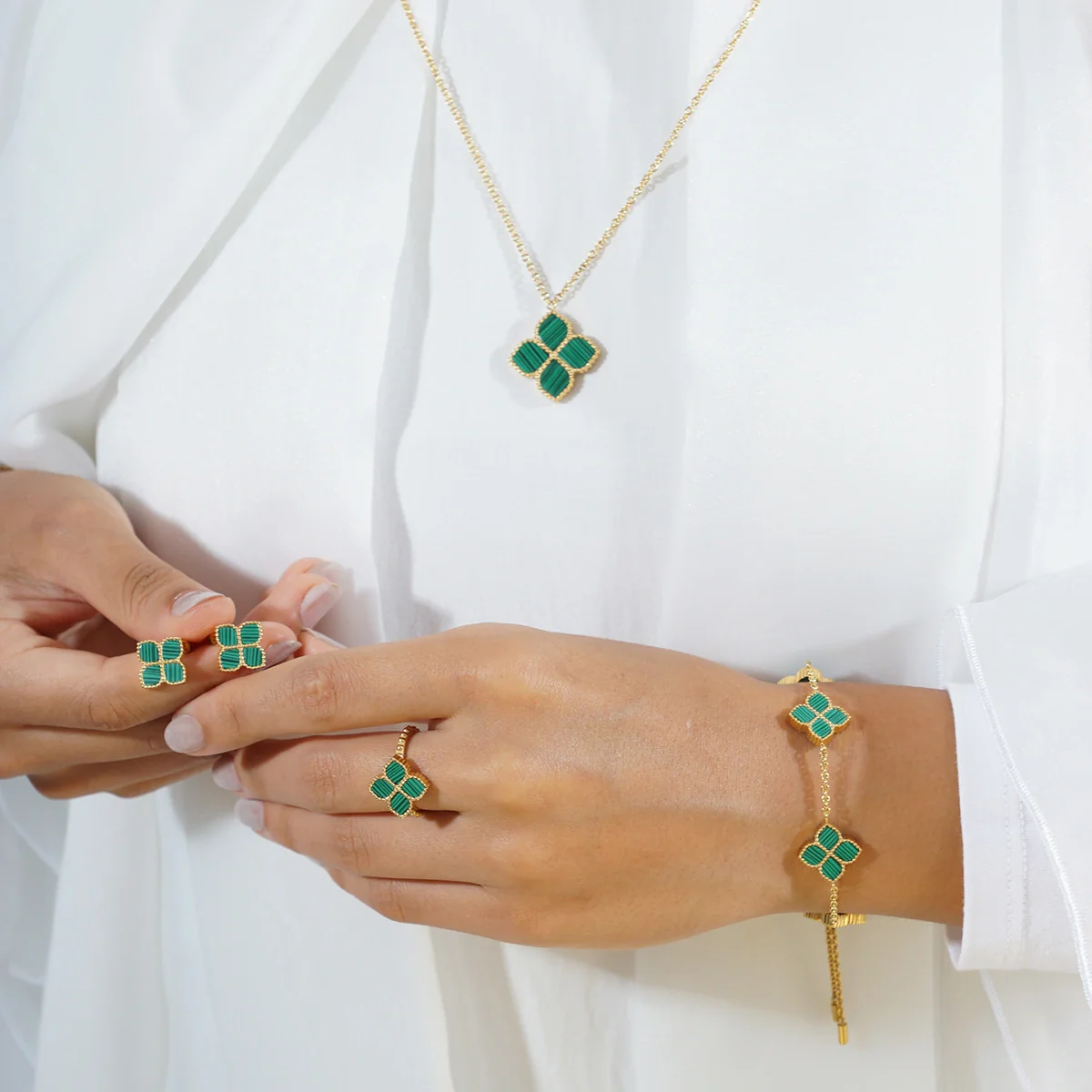 Joory / Necklace Malachite Gold - Image 6