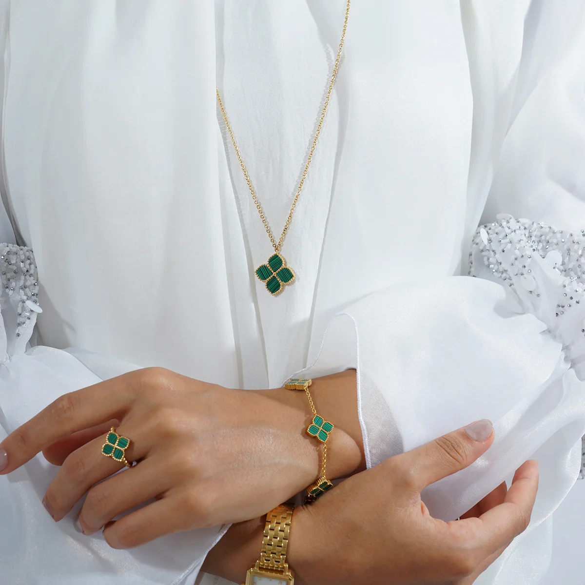 Joory / Necklace Malachite Gold - Image 7