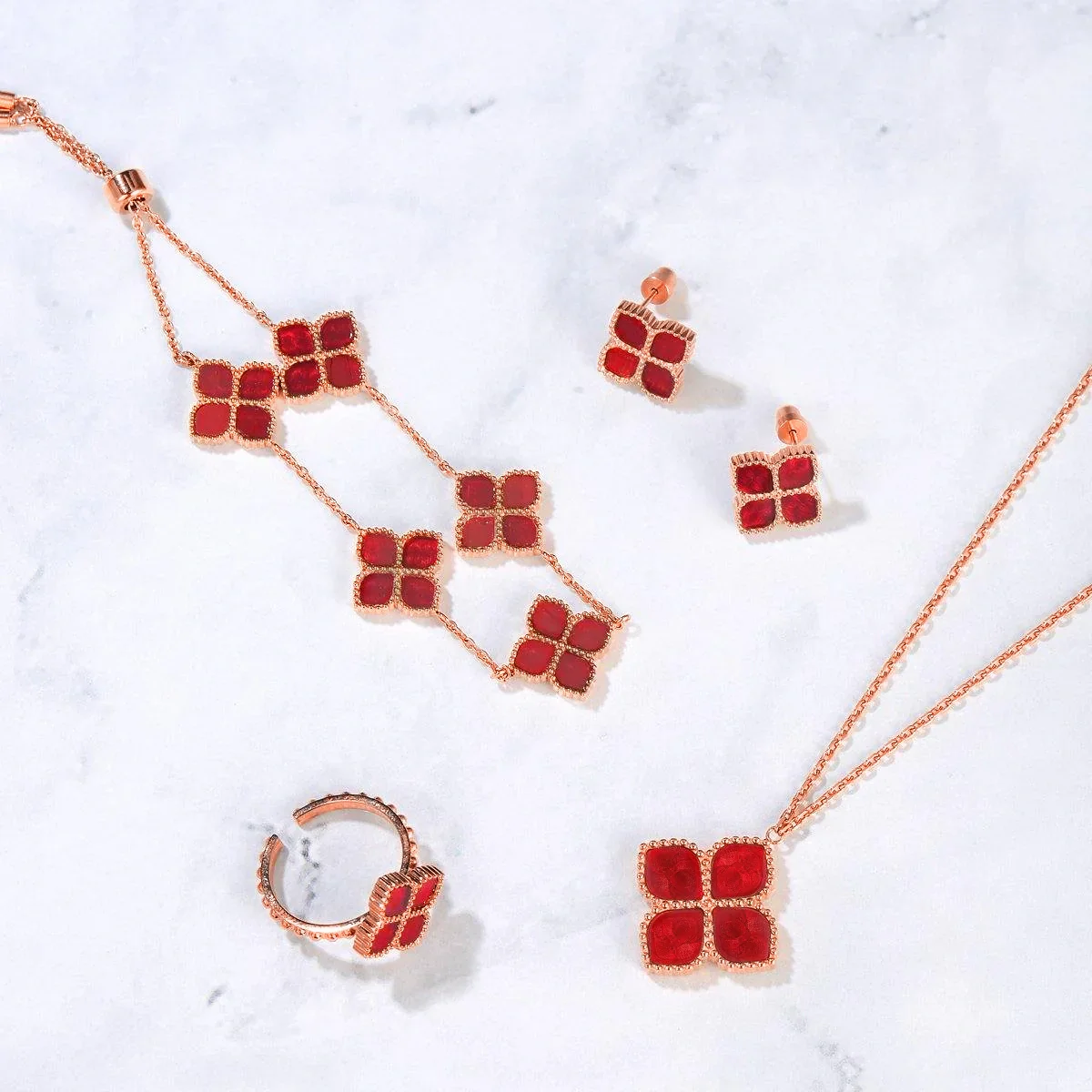 Joory / Necklace Red Rose Gold - Image 5