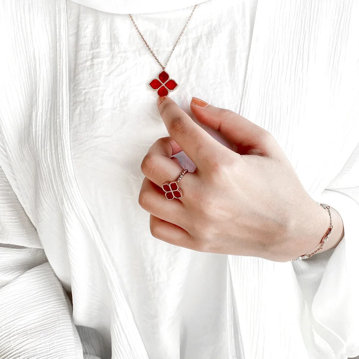 Joory / Necklace Red Rose Gold - Image 6