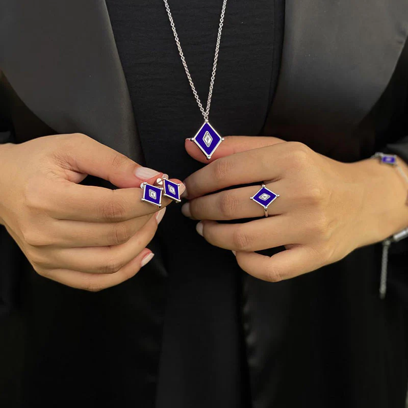 Kite / Earrings Blue Silver - Image 4
