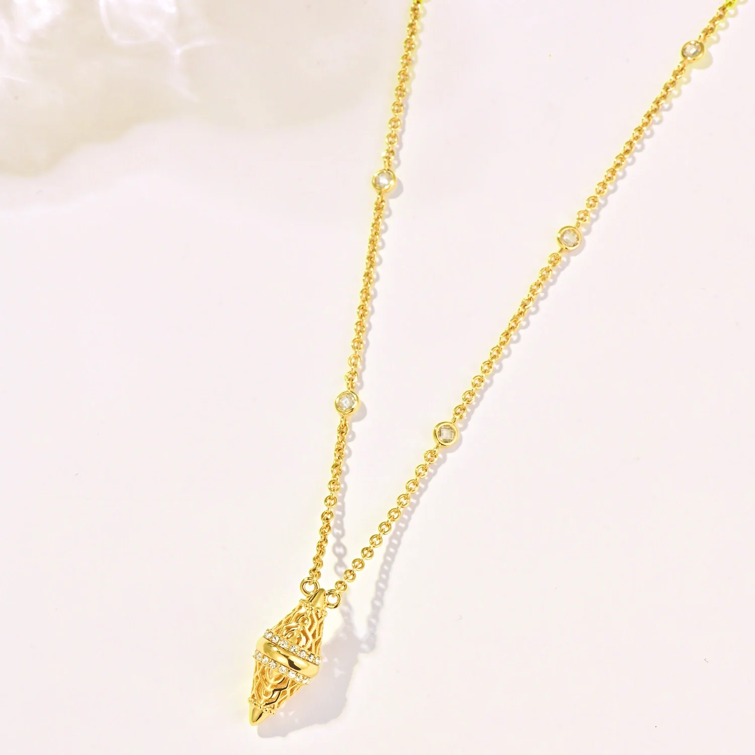 Lantern / Simple Necklace Gold - Image 5