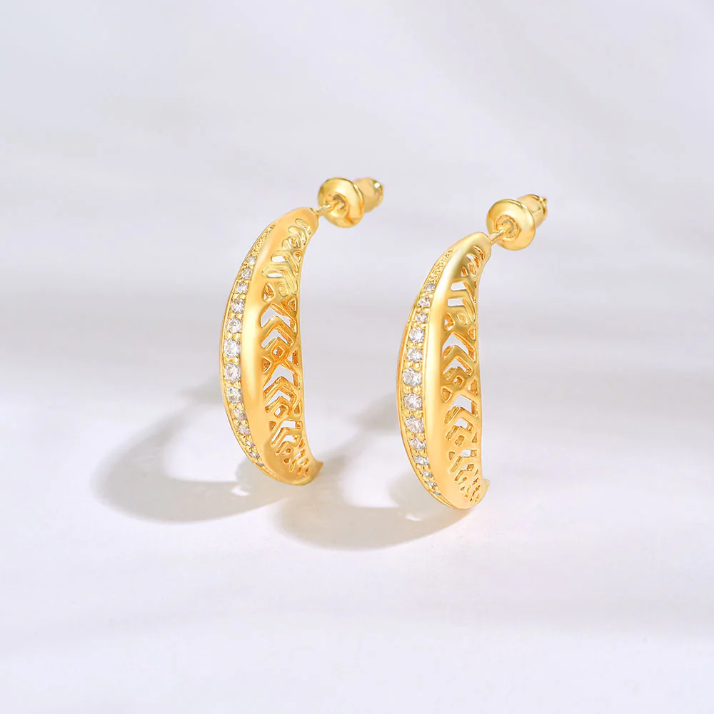 Leaf / Earrings Gold - Image 3