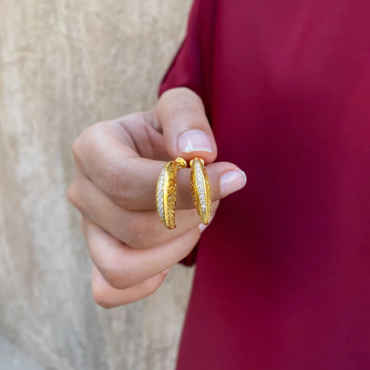 Leaf / Earrings Gold - Image 4