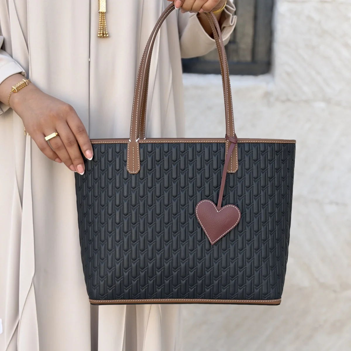 Leather Charm / Burgundy Heart - Image 3