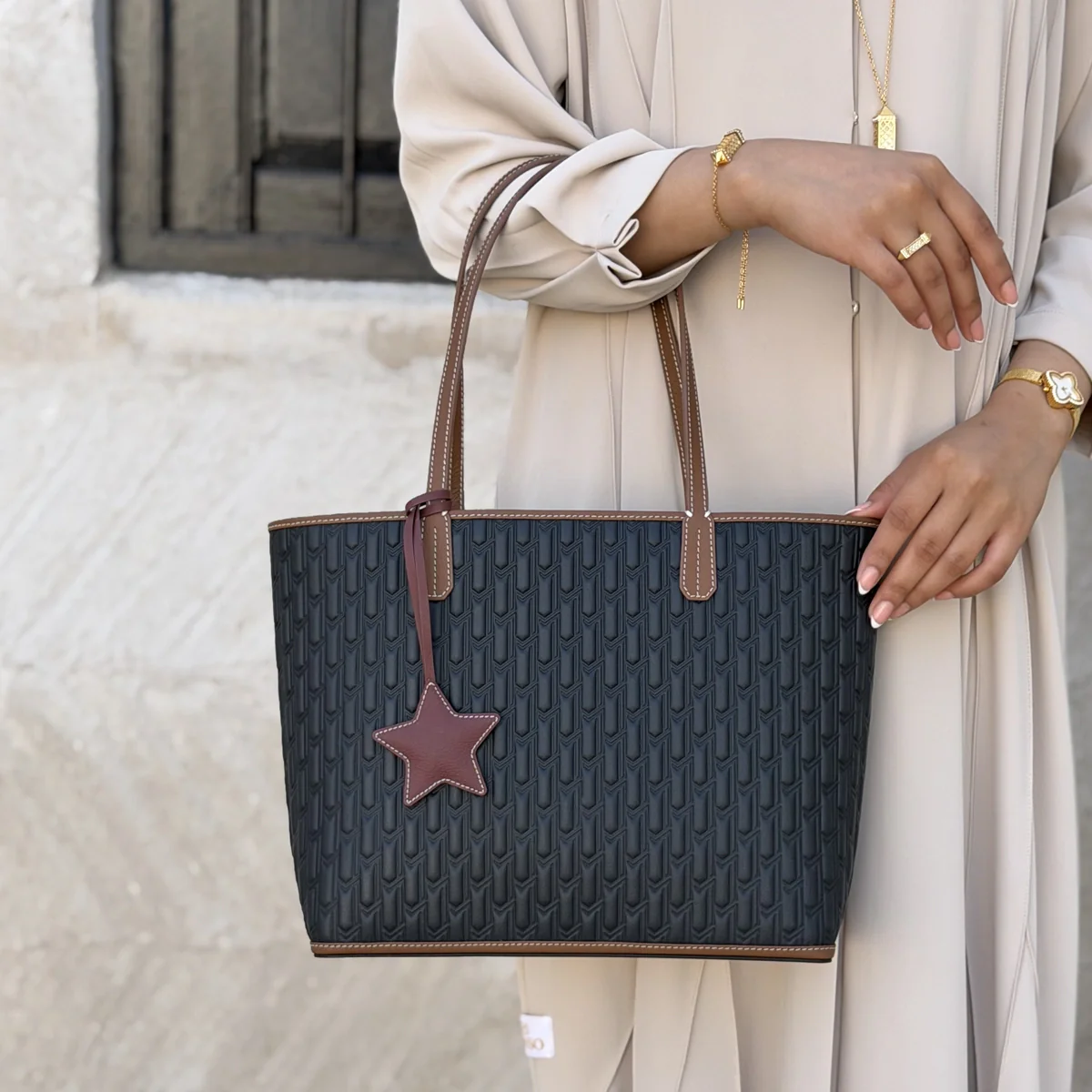 Leather Charm / Burgundy Star - Image 3