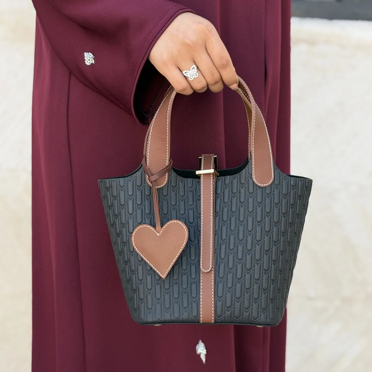 Leather Charm / Tan Heart - Image 3