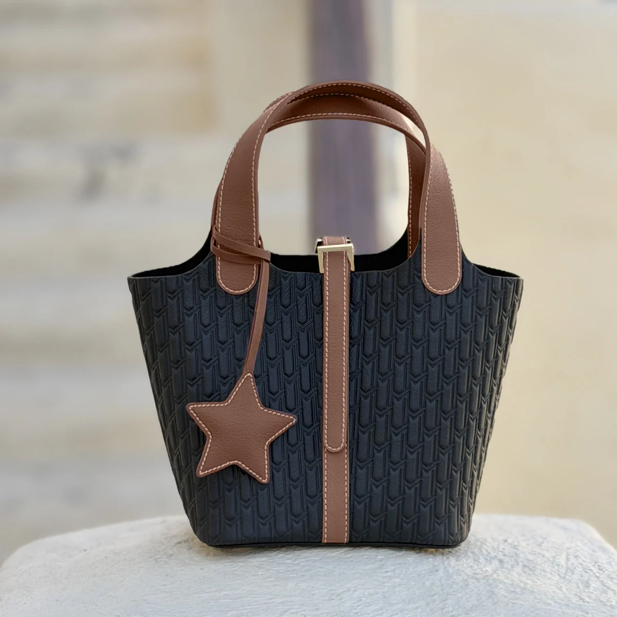 Leather Charm / Tan Star - Image 2
