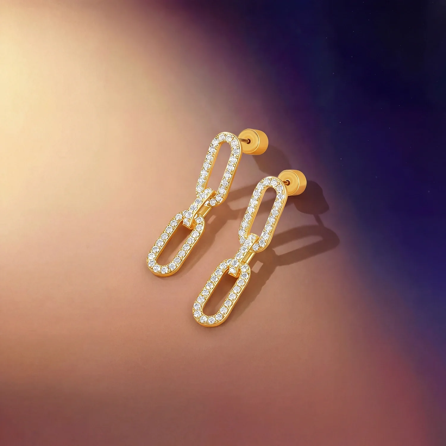 Links / Long Earrings Gold - Image 4