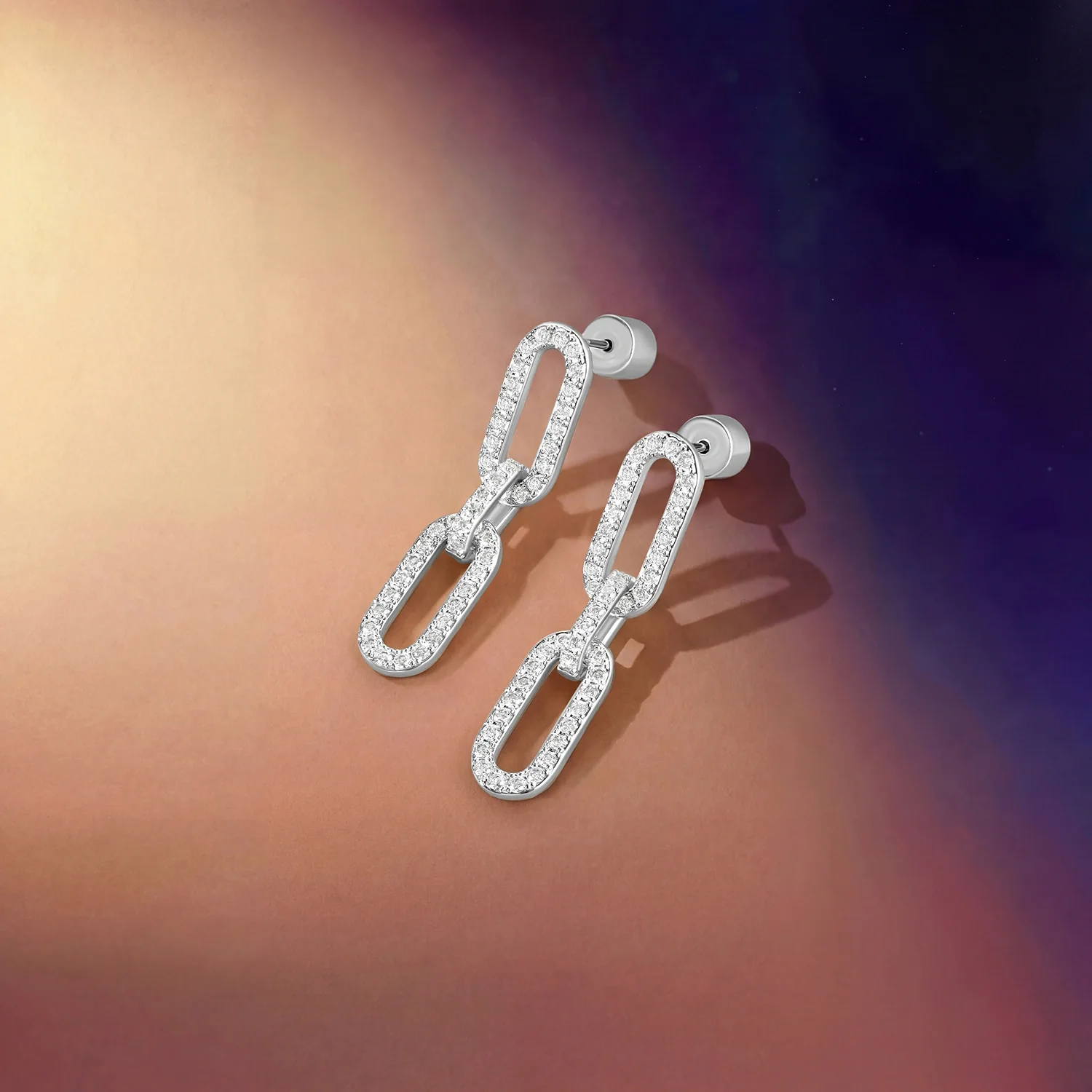 Links / Long Earrings Silver - Image 3