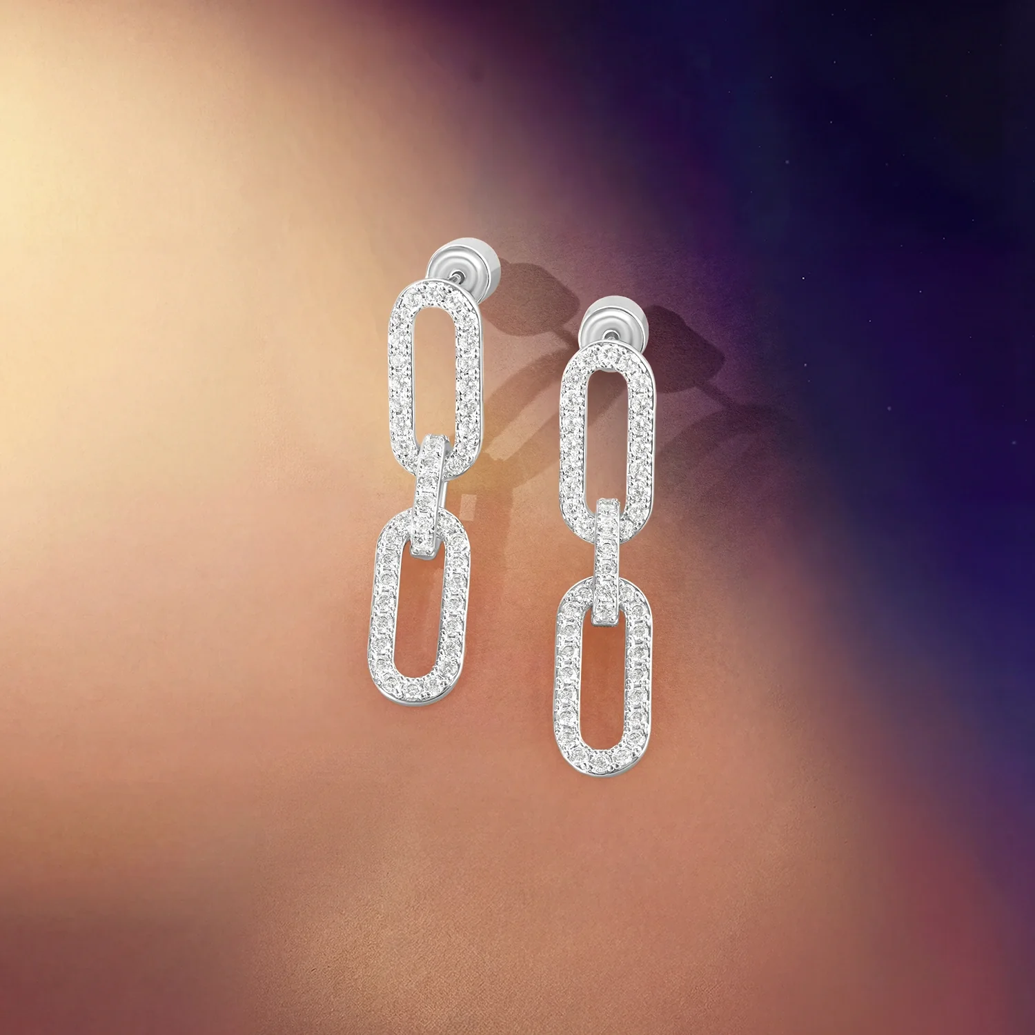 Links / Long Earrings Silver - Image 4