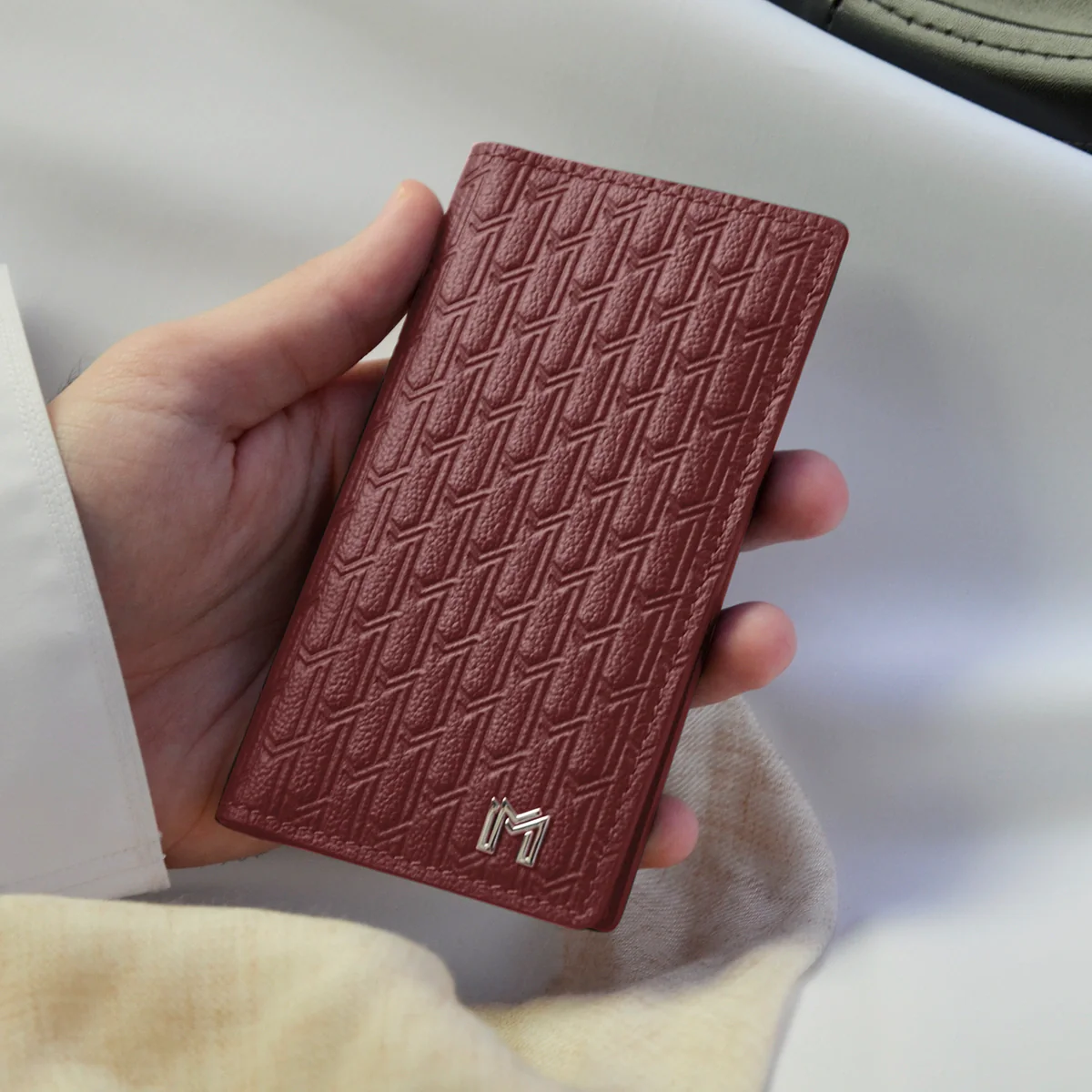 Camel Leather Burgundy / Silver - Image 6