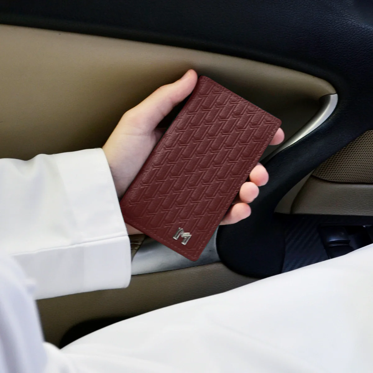 Camel Leather Burgundy / Silver - Image 7