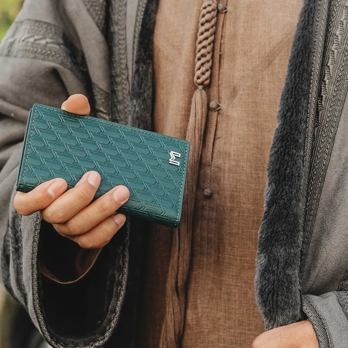 Camel Leather Green / Silver - Image 6