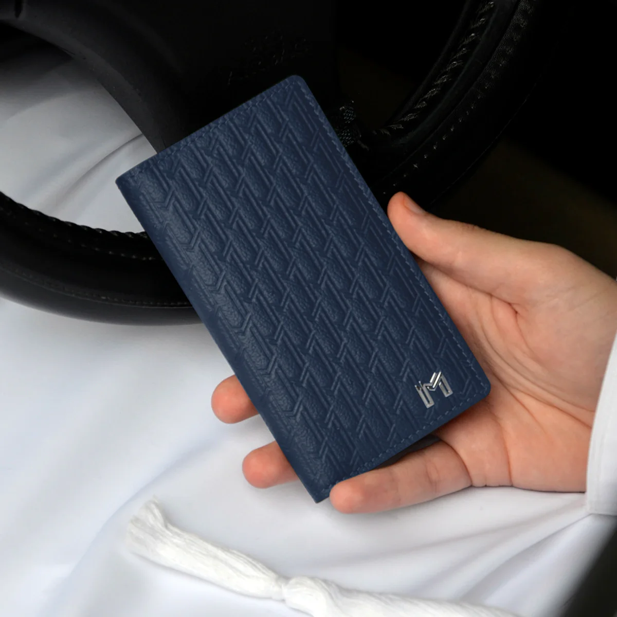 Camel Leather Navy / Silver - Image 6