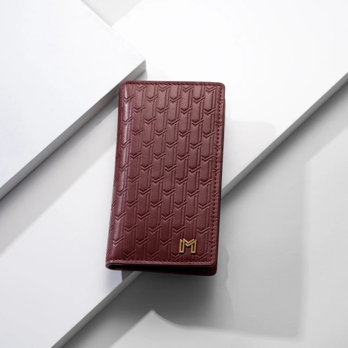 Italian Calfskin Leather Burgundy / Gold - Image 4