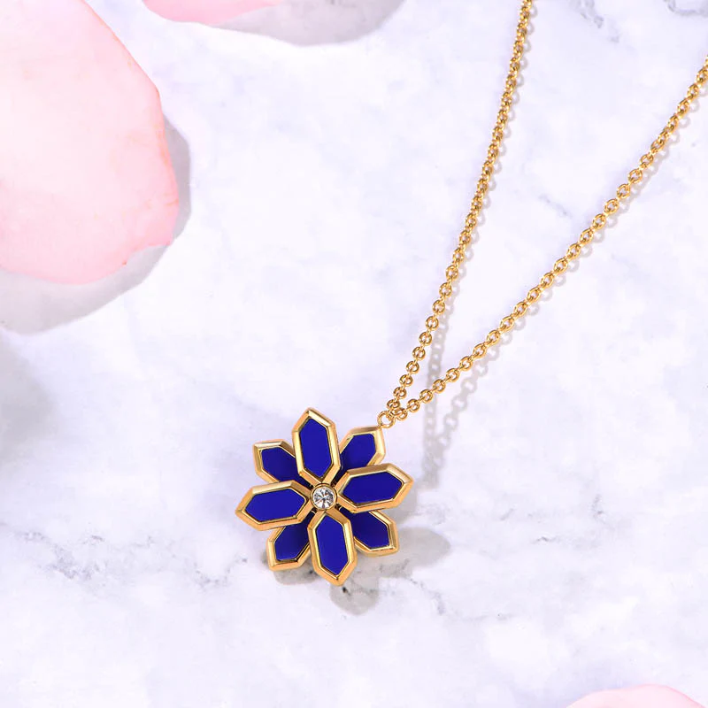 Lotus / Necklace Blue Gold - Image 4