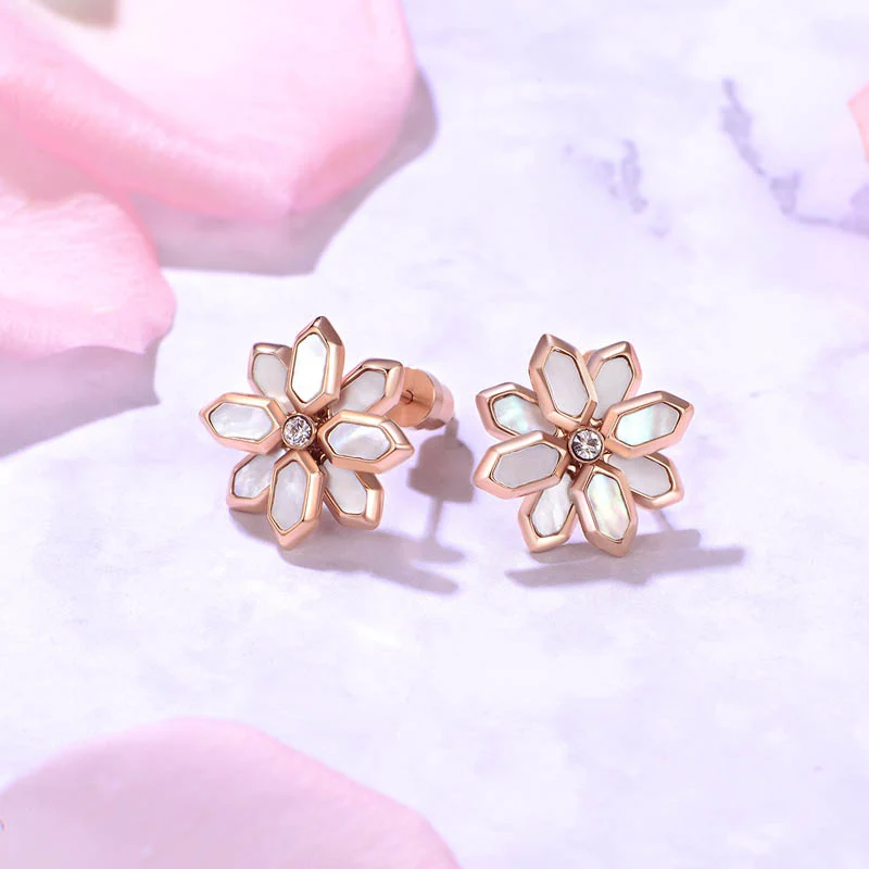 Lotus / Earrings Pearl Rose Gold - Image 3