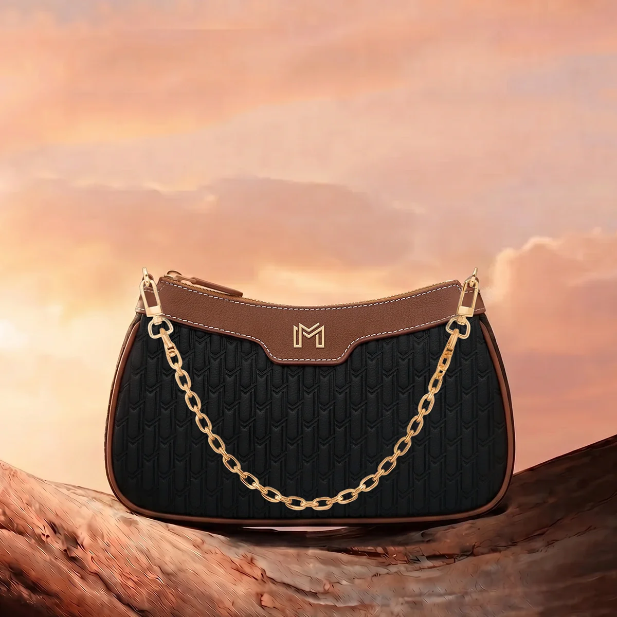 Mahra Handbag / Black & Tan - Image 6