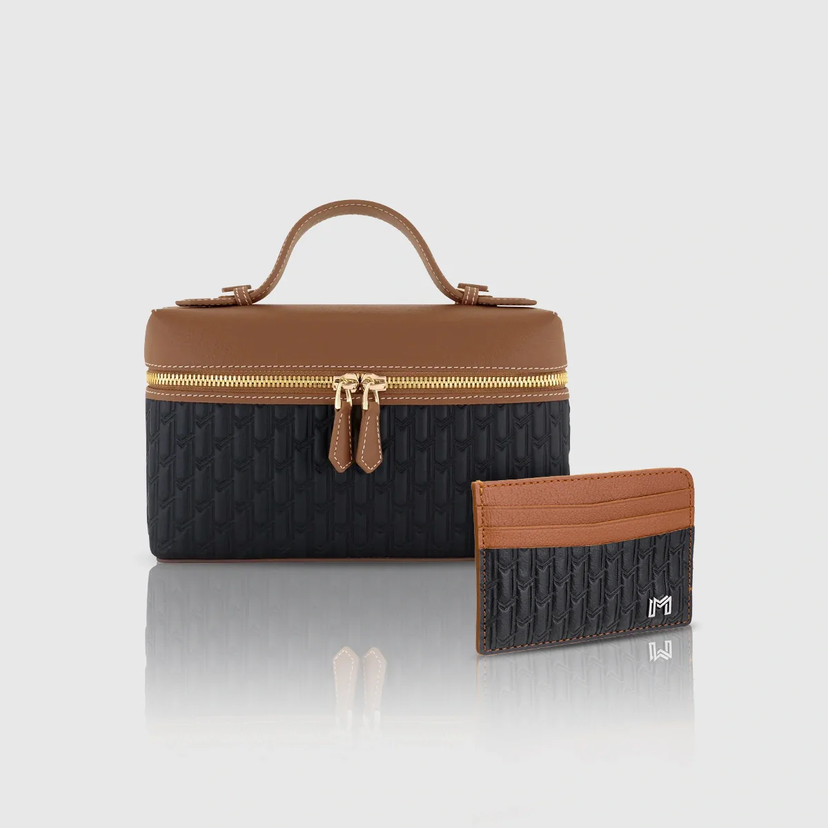 Maitha / Card Holder, Black & Tan - Gift Set - Image 2