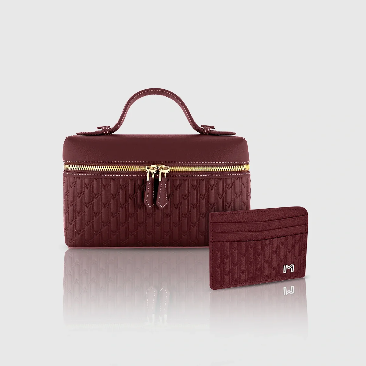 Maitha / Card Holder, Burgundy - Gift Set - Image 2