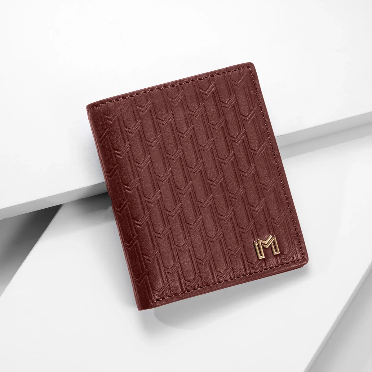 Italian Calfskin Leather Burgundy / Gold - Image 4