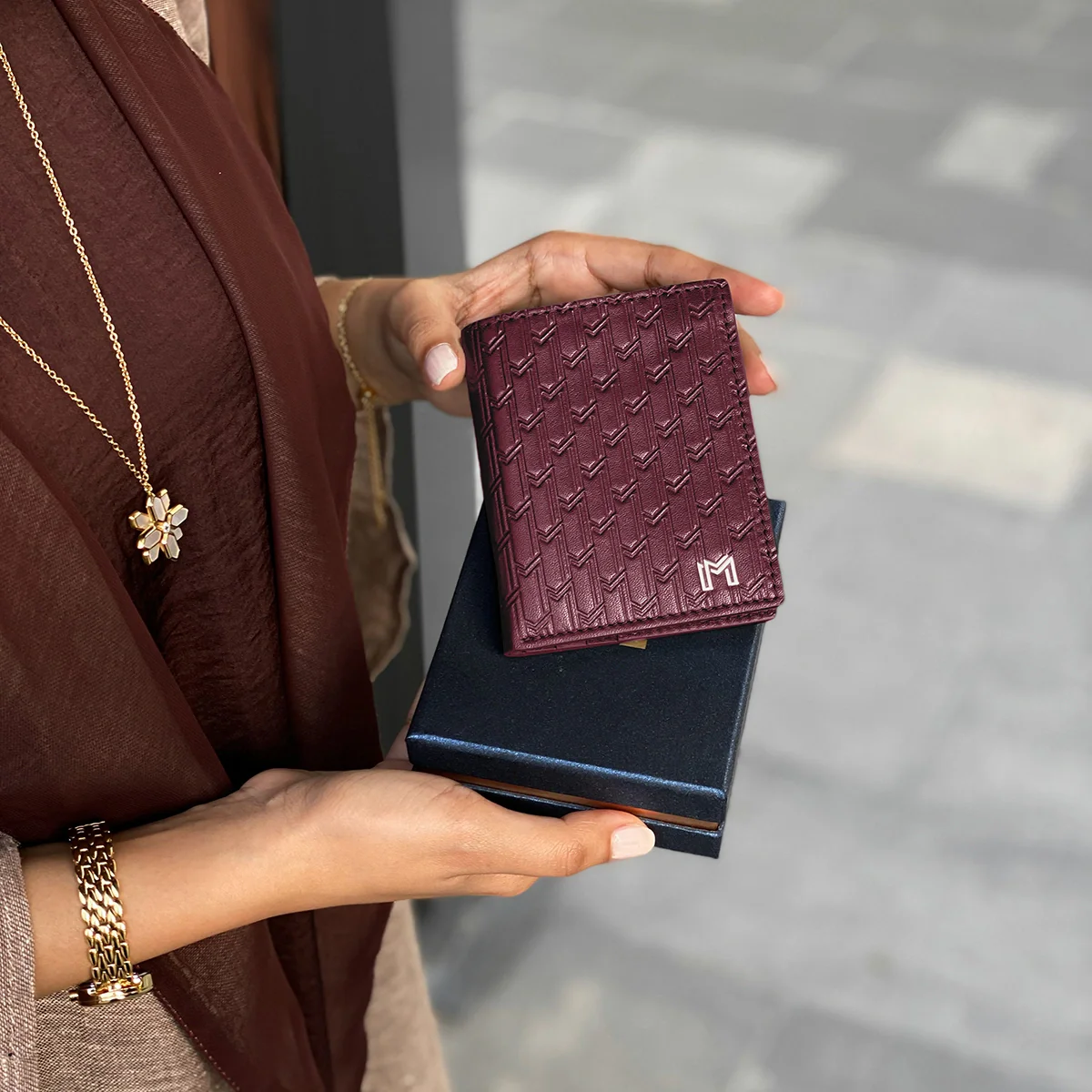 Italian Calfskin Leather Burgundy / Gold - Image 6