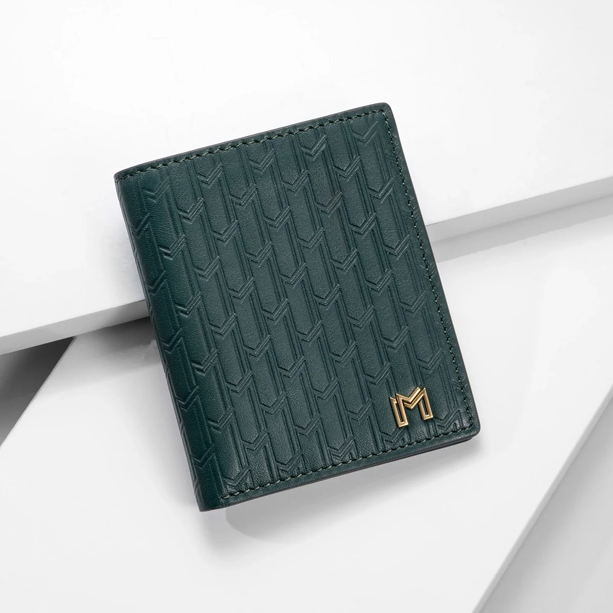 Italian Calfskin Leather Green / Gold - Image 4