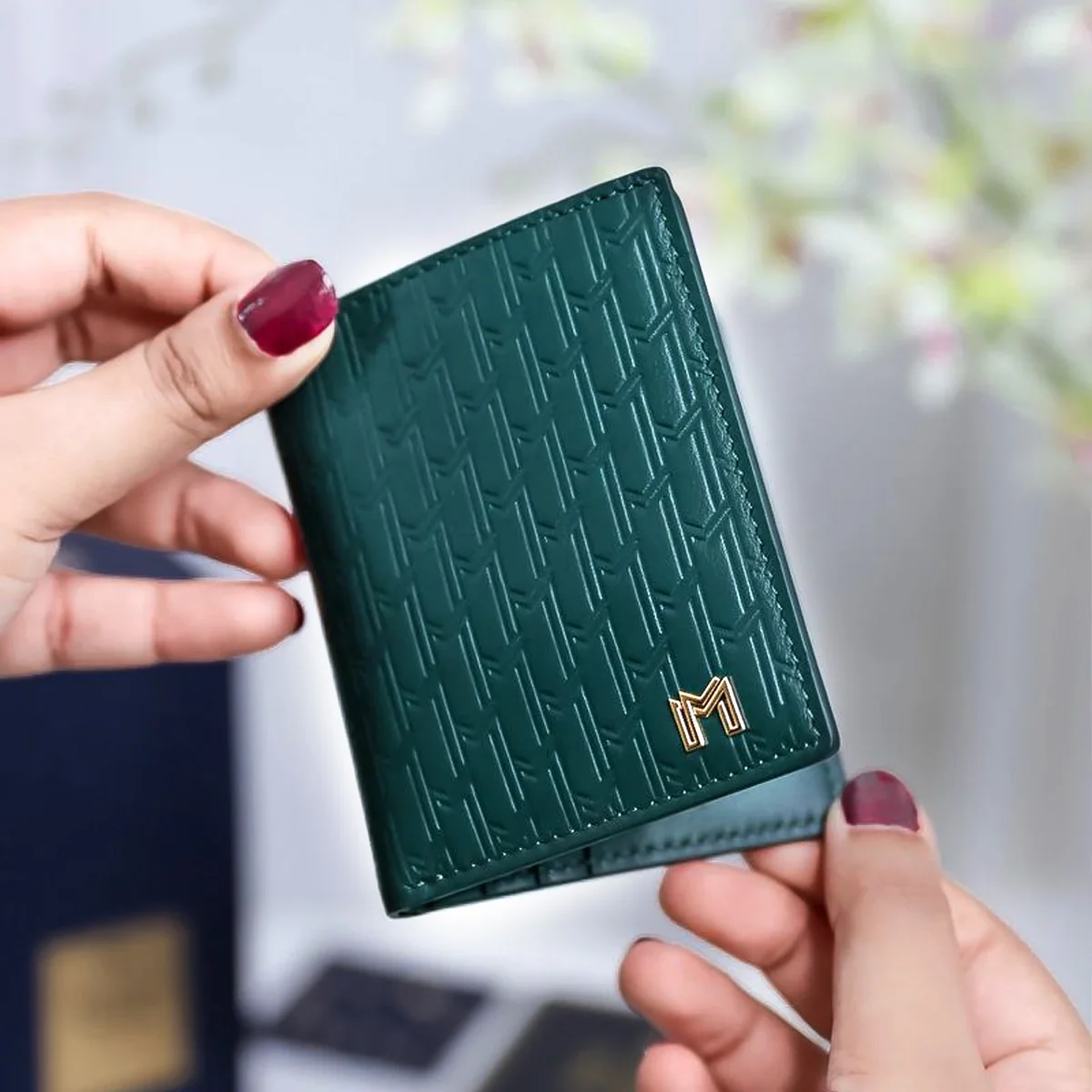 Italian Calfskin Leather Green / Gold - Image 6