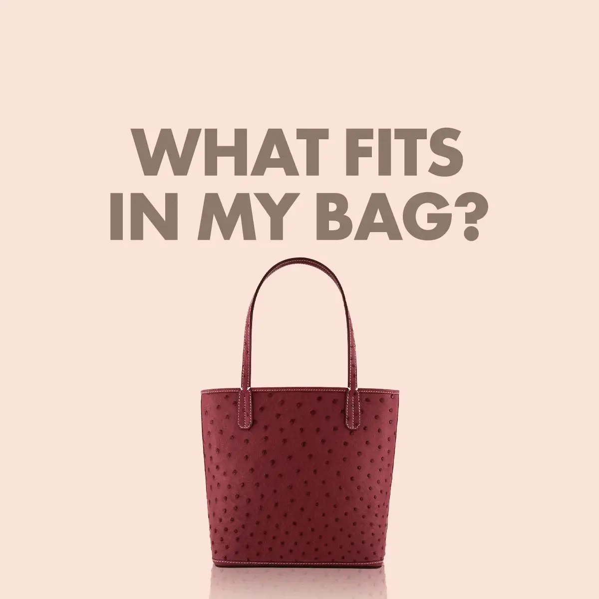 Mini Tote Ostrich Leather / Burgundy - Image 9
