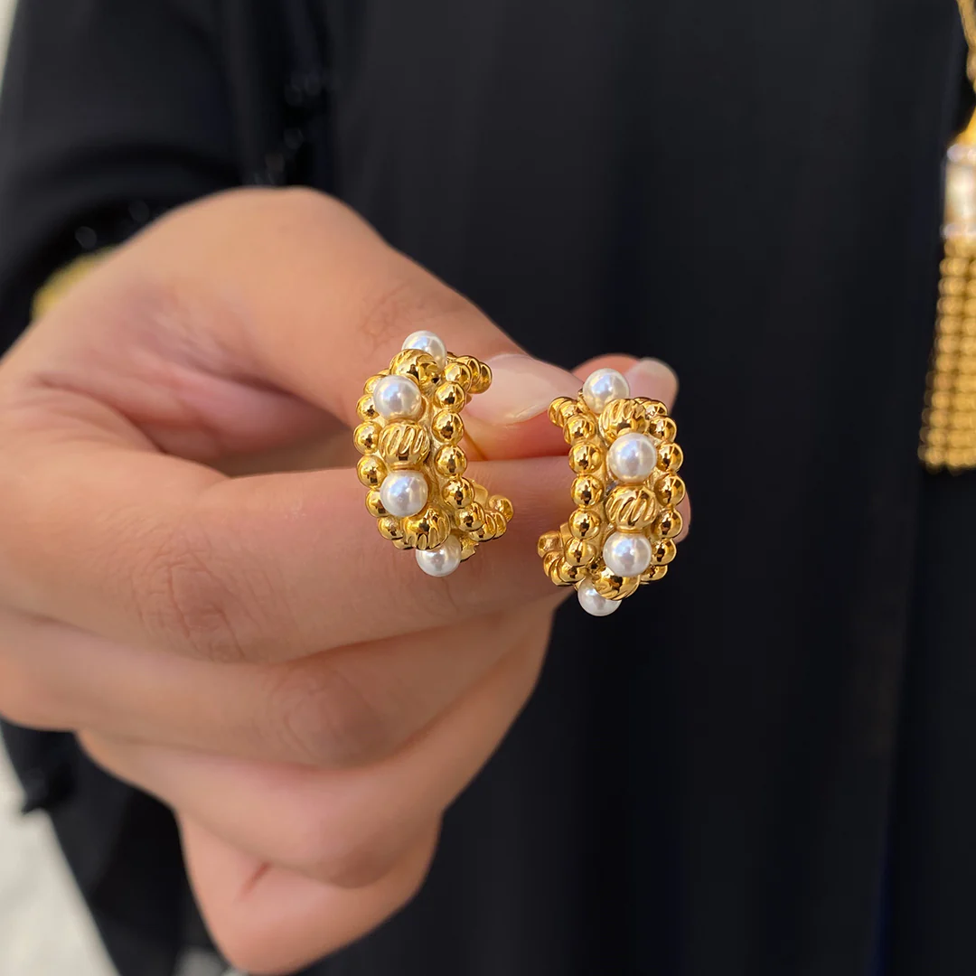 Sadaf / Earrings Pearl Gold - Image 4